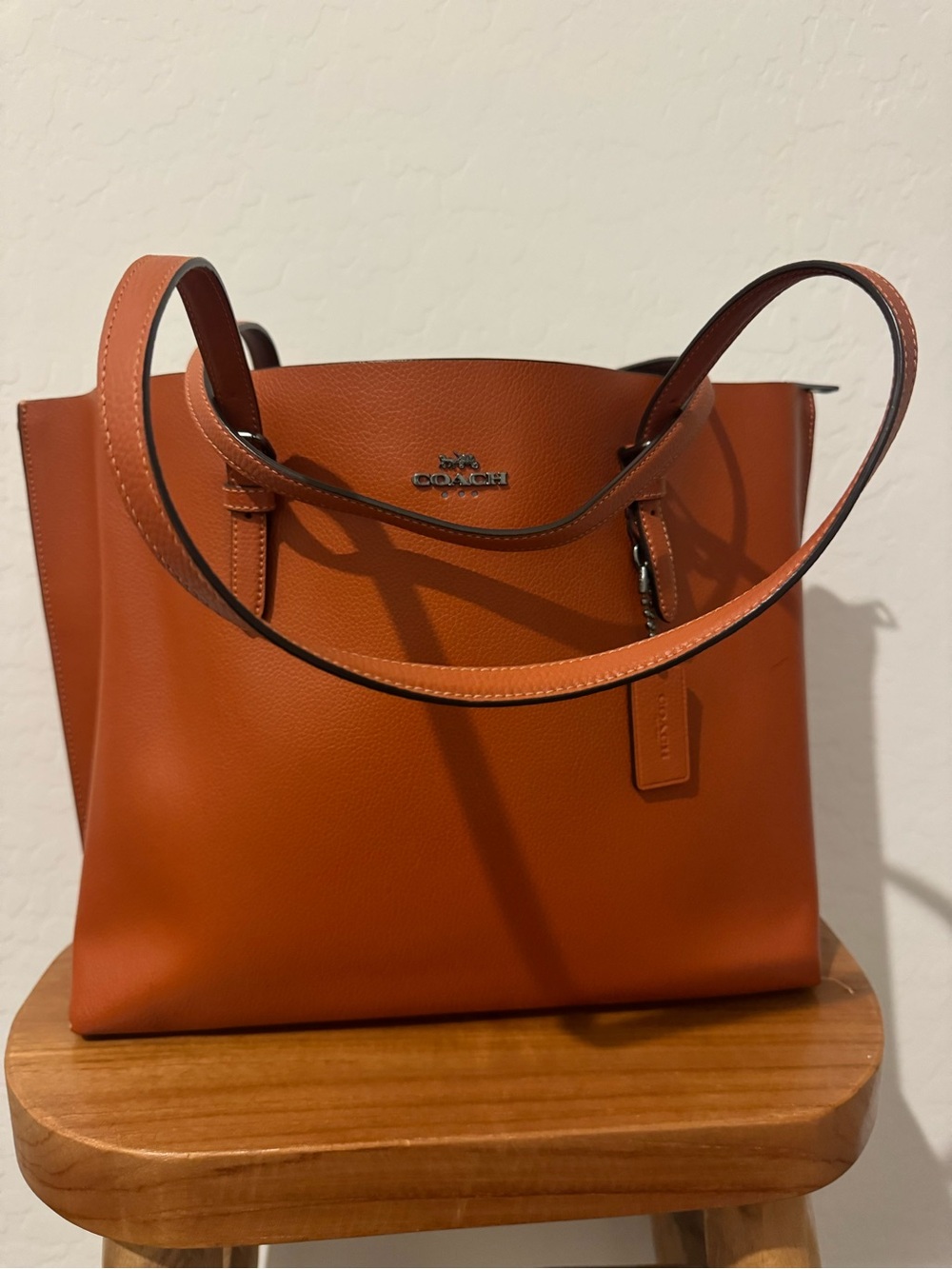 Coach Leather Tote in Burnt Orange